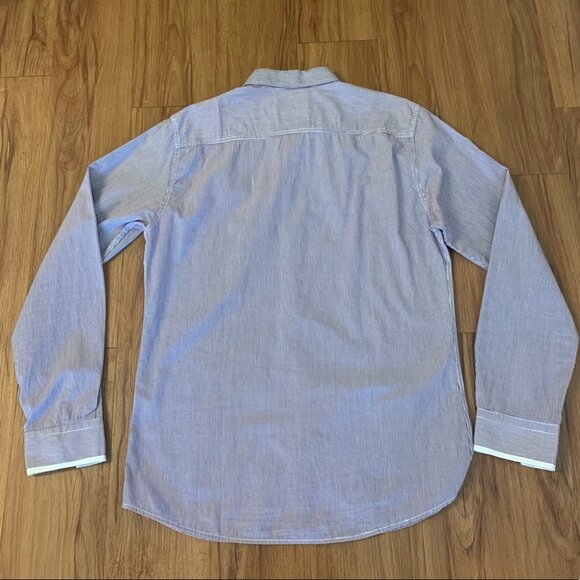 XDNY Slim Fit Purple Stripe Button Up Dress Shirt - Picture 2 of 8